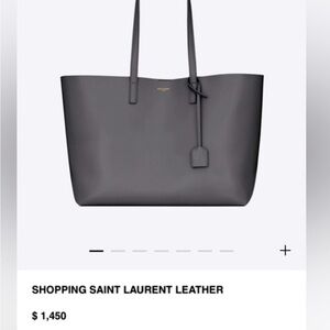 Saint Laurent Leather Tote in Storm